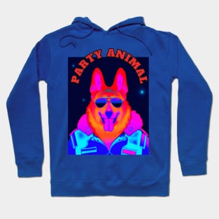 Party Animal Police K9 Dog Synthwave Retro Hoodie